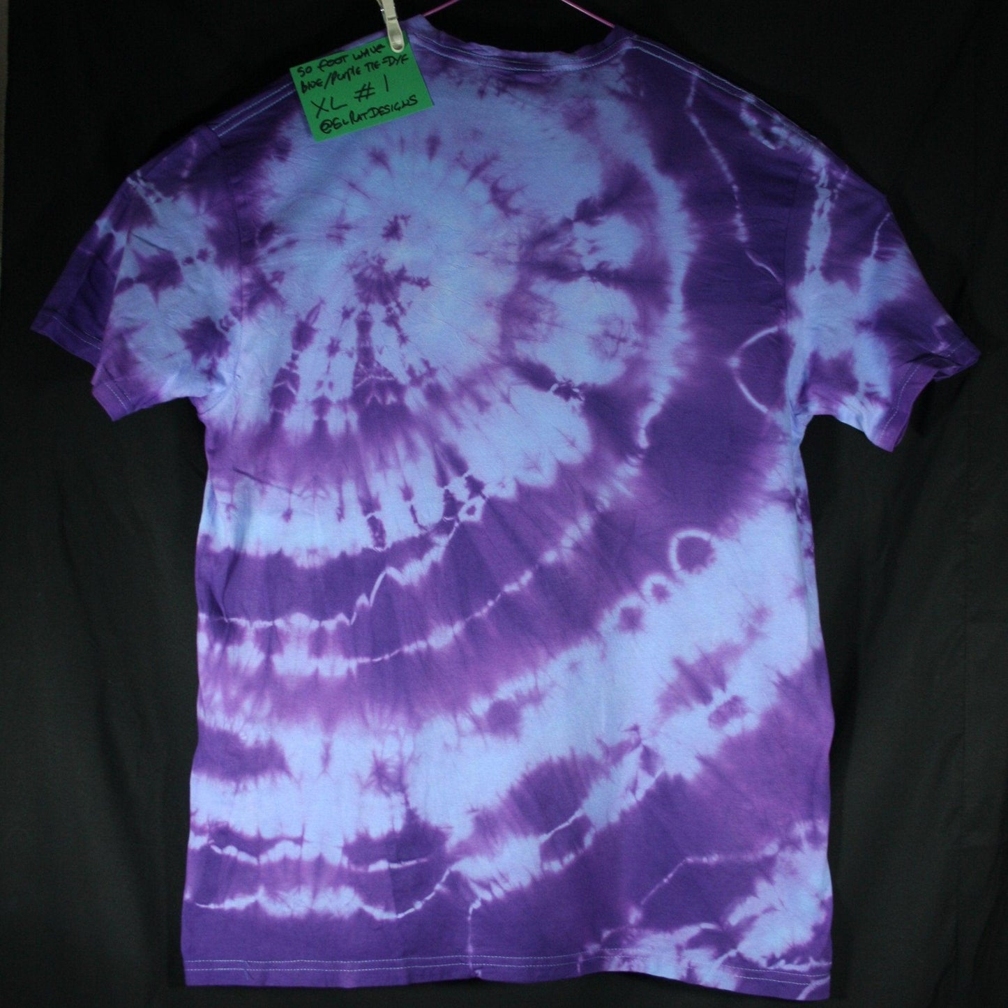 50 foot wave logo T-Shirt - ONE OFF Blue/Purple Tie-Dye XLarge (#1) ***MISPRINT*** - ElRatDesigns - T Shirt