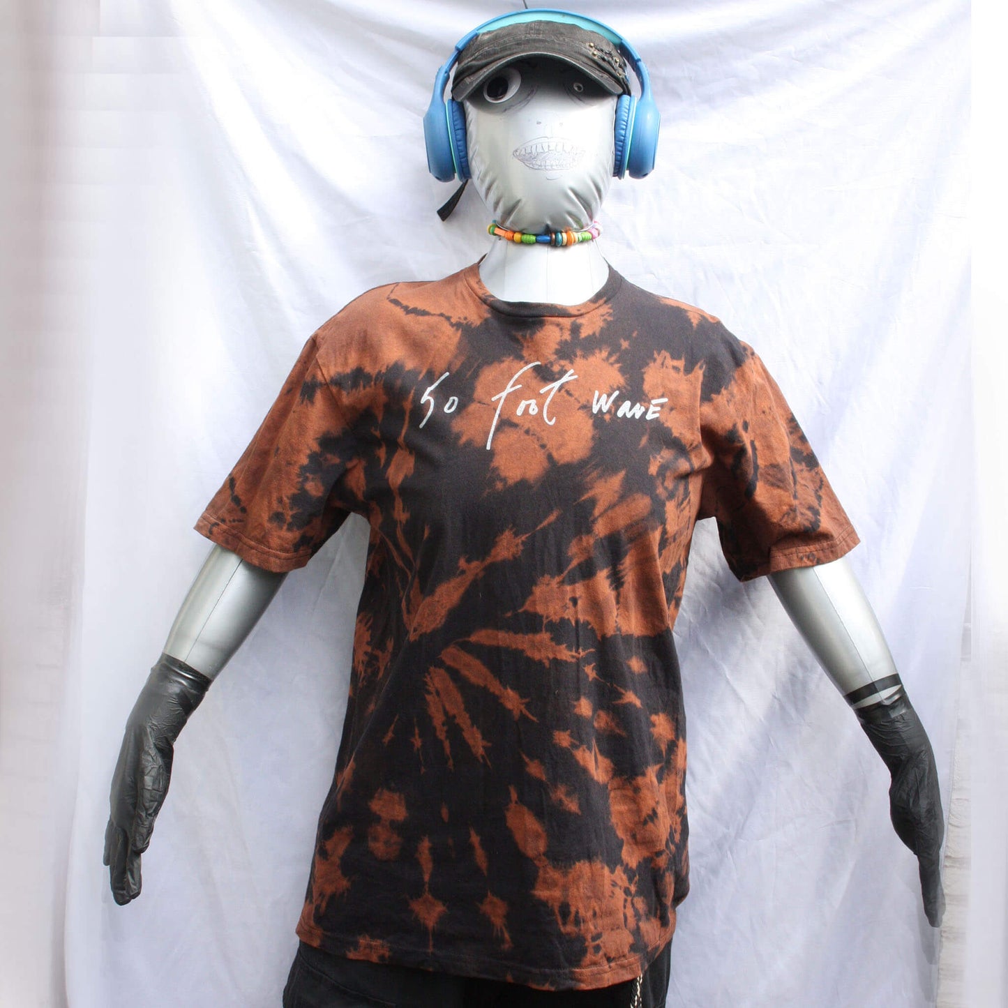 50 foot wave, handwritten by Kristin Hersh T-Shirt - Large ONE OFF Reverse Tie-Dye (#1) ***MISPRINT***