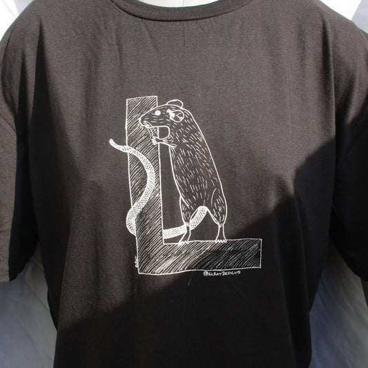 Original ElRat Logo - Hand-Drawn Screen Printed T-Shirt | ElRat Designs
