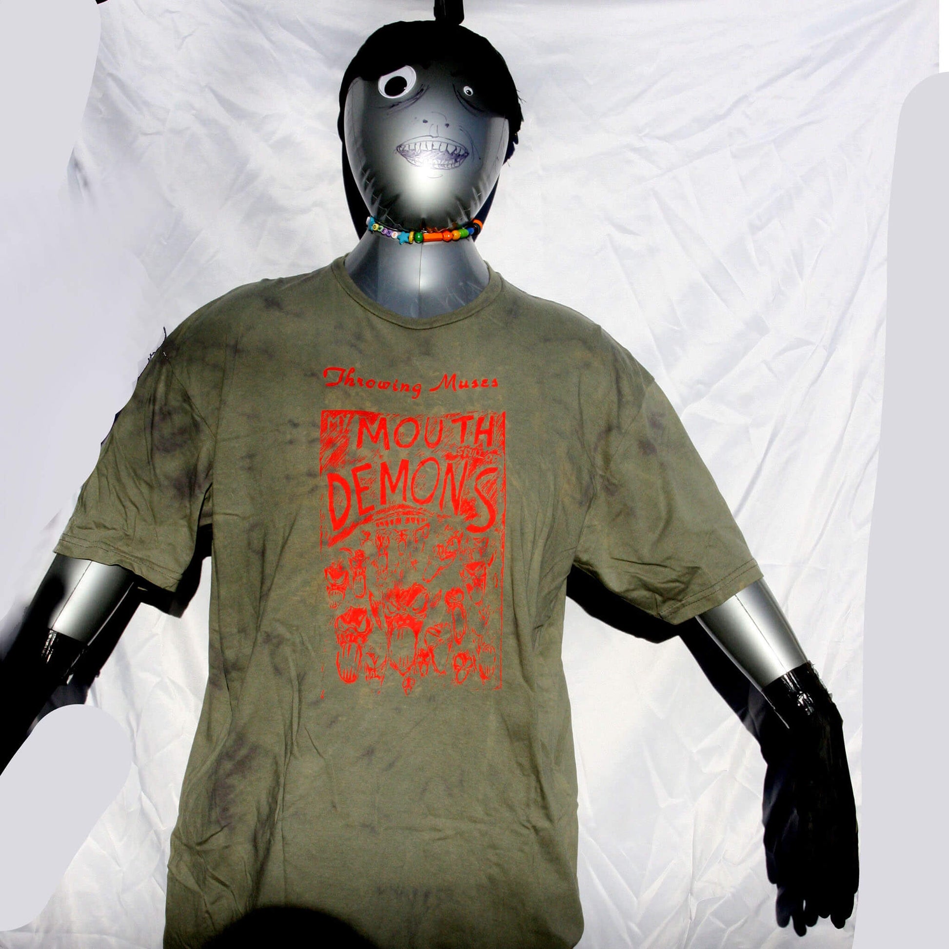 Throwing Muses Ellen West "Mouth Demons" - Charcoal Reverse Tie Dye XL ONE OFF (#1) ***MISPRINT***