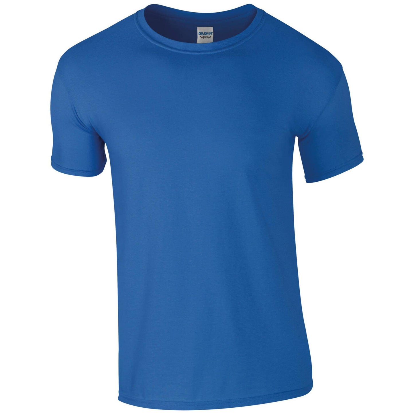 Blank Gildan Softstyle Royal T-shirt, 100% cotton fabric, showcasing a classic, comfortable fit for custom prints or personal designs. (gd001_Royal_FRONT)