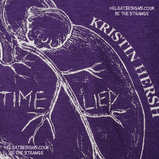 Kristin Hersh - Reflections on the Motive Power of Fire, "Time Lied" anatomical heart T-shirt by ElRat designs - elratdesigns.co.uk