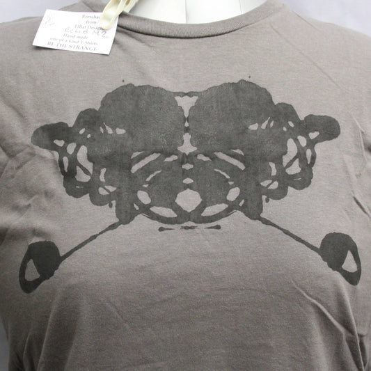 Rorschach, Charcoal cotton T-Shirt with Black ink blot - Medium #2 (RCH B M2)