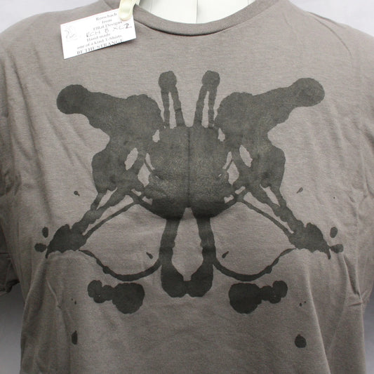 Rorschach, Charcoal cotton T-Shirt with Black ink blot  - XL #2 (RCH B XL2)
