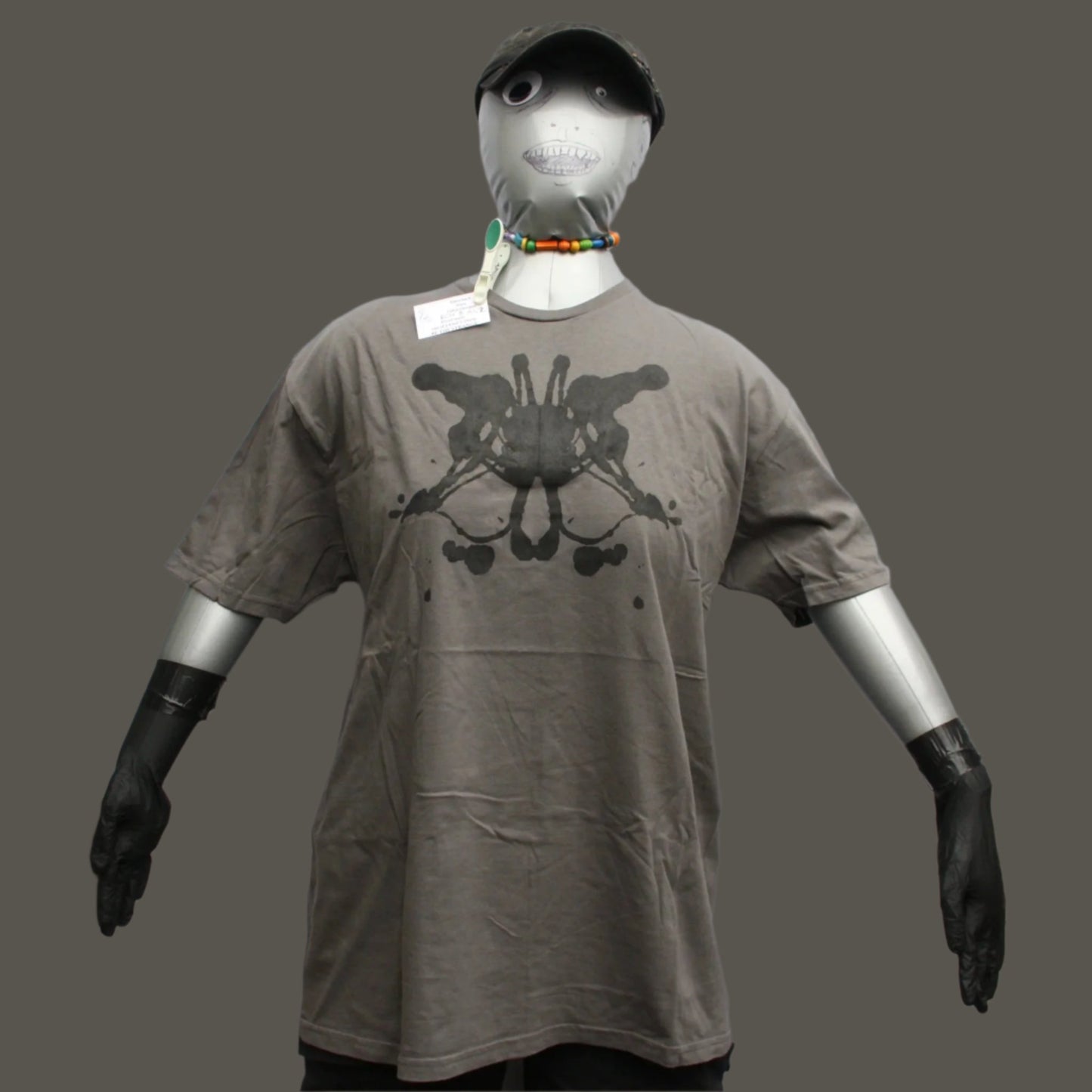 Rorschach, Charcoal cotton T-Shirt with Black ink blot  - XL #2 (RCH B XL2)