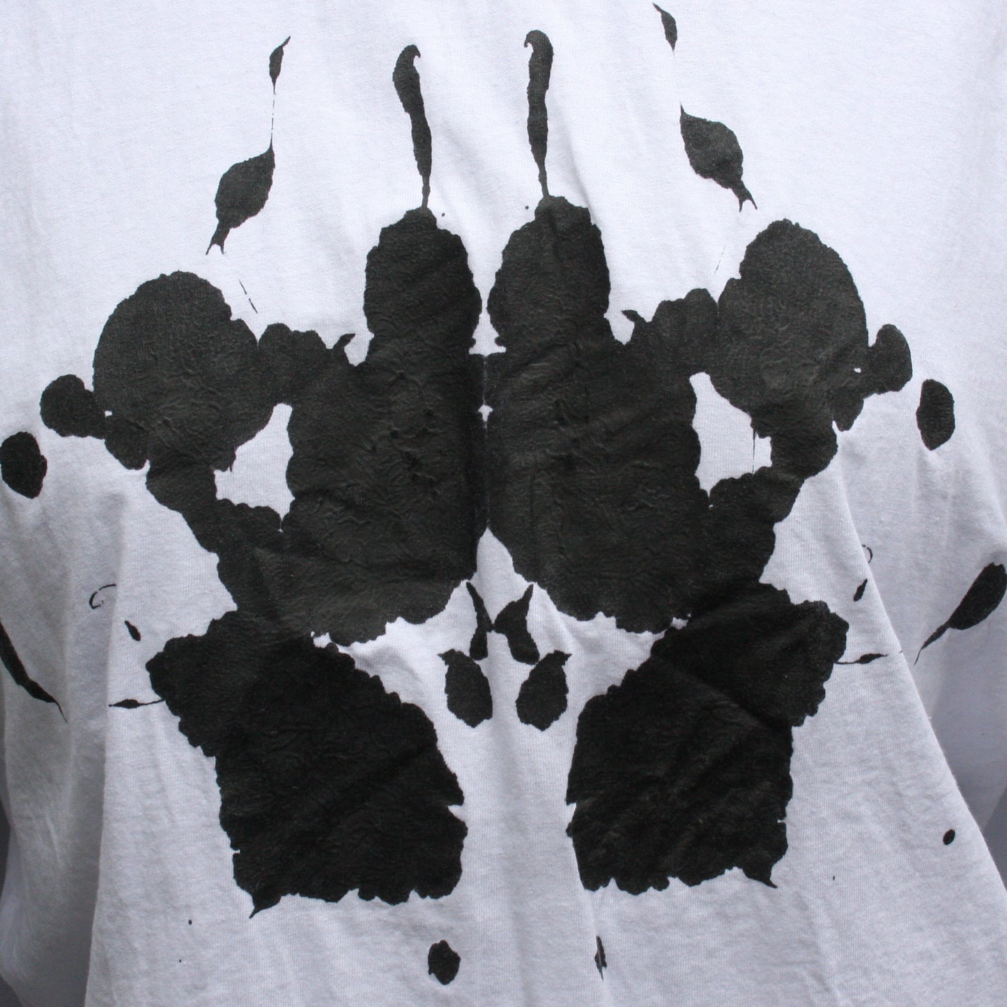 Rorschach, White/Grey cotton T-Shirt with Black ink blot - 2XL #1 (RG/W B 2XL1)