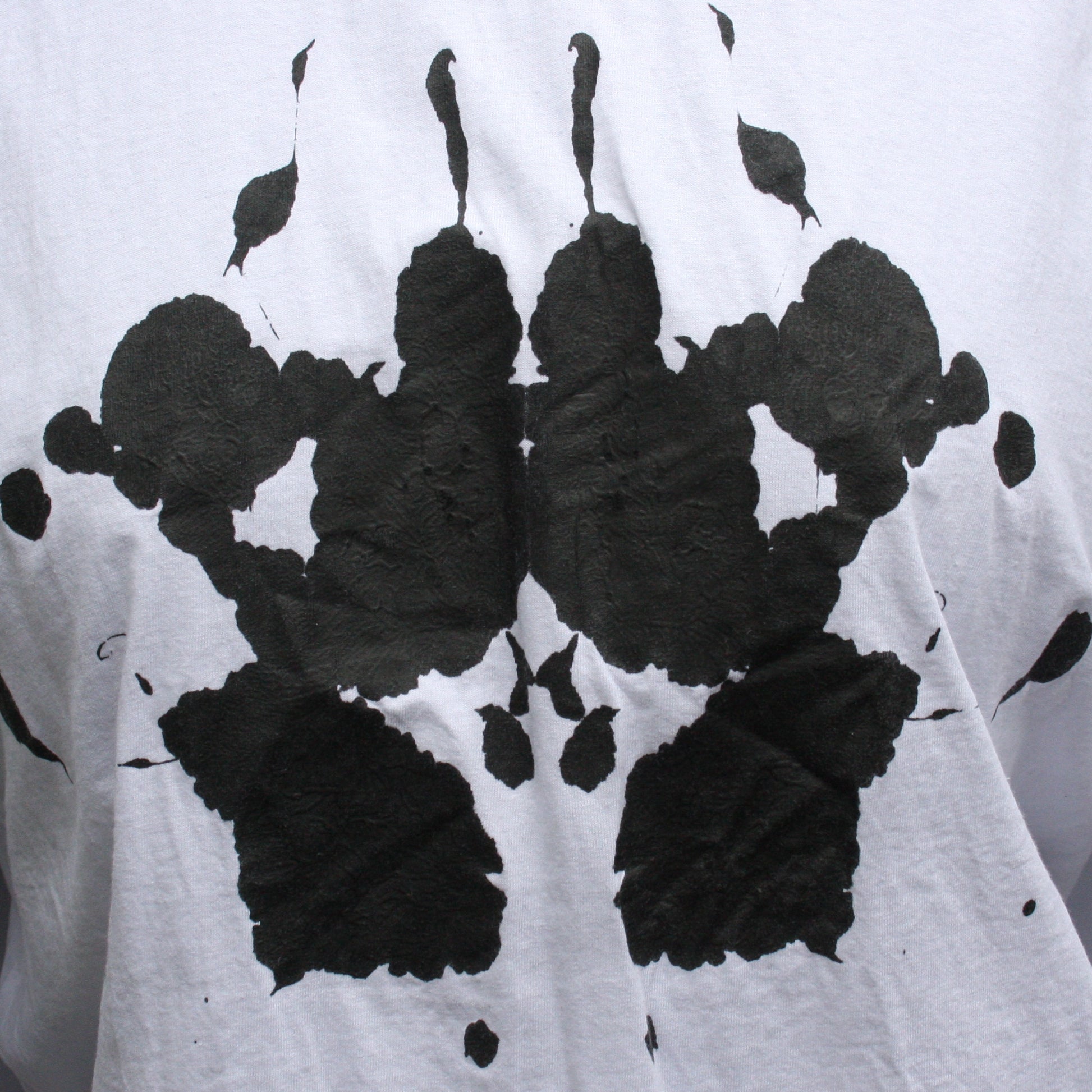 Rorschach, White/Grey cotton T-Shirt with Black ink blot - 2XL #1 (RG/W B 2XL1)