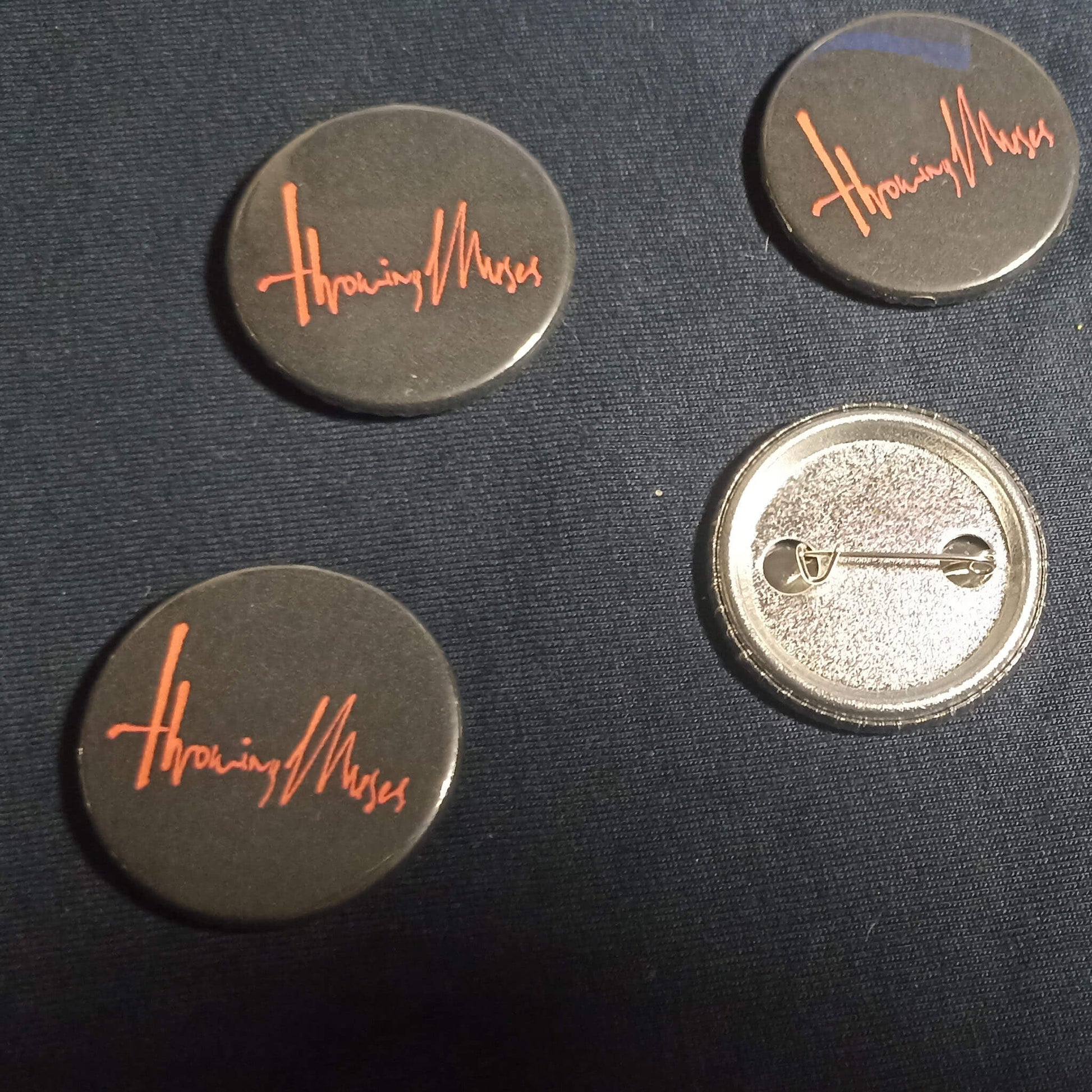Throwing Muses 1986 Logo, Red on Black, 38mm badge, button, pin