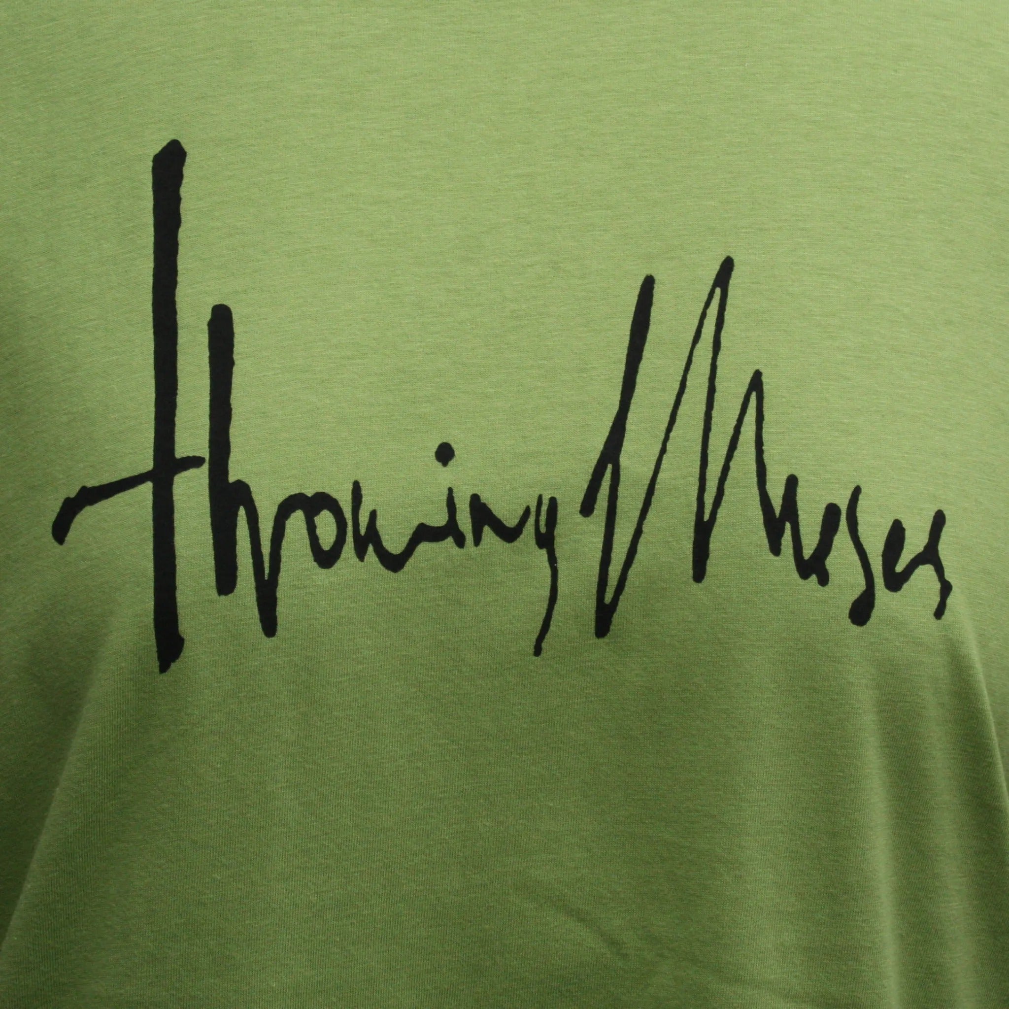 Throwing Muses 1986 logo - Screen printed T-Shirt - ElRatDesigns - T-Shirt in Kiwi with Black water based ink