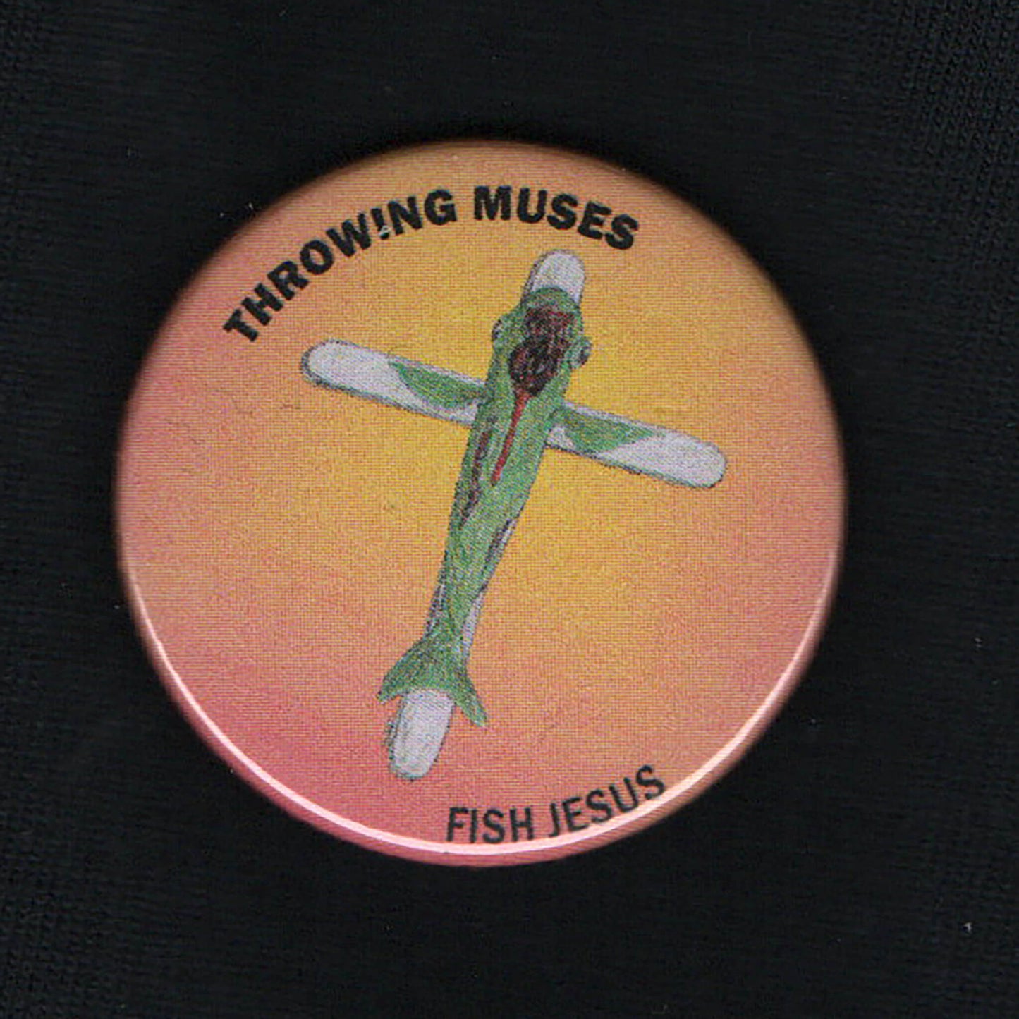Throwing Muses, "Fish Jesus", 38mm badge, button, pin