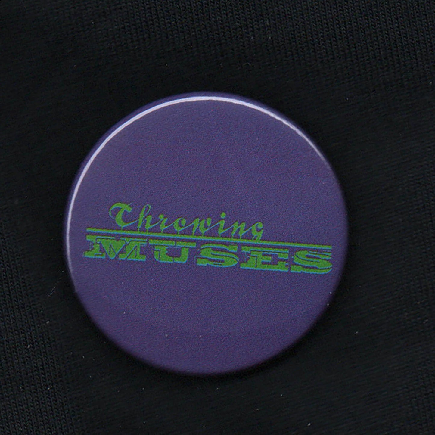 Throwing Muses University Logo, Green on Purple, 38mm badge, button, pin
