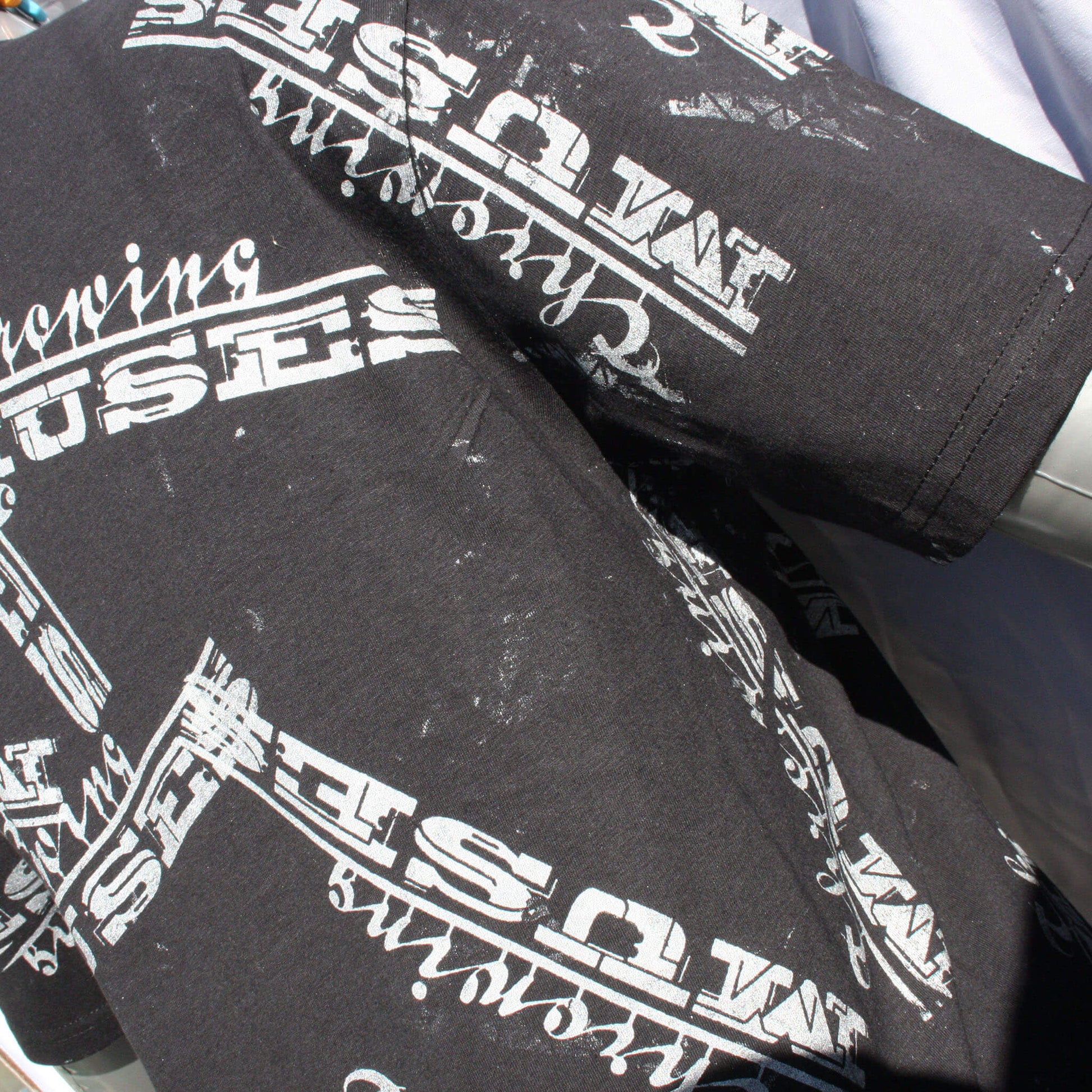 Throwing Muses "University" logo - One of a kind Messy Print T-Shirt by ElRat Designs