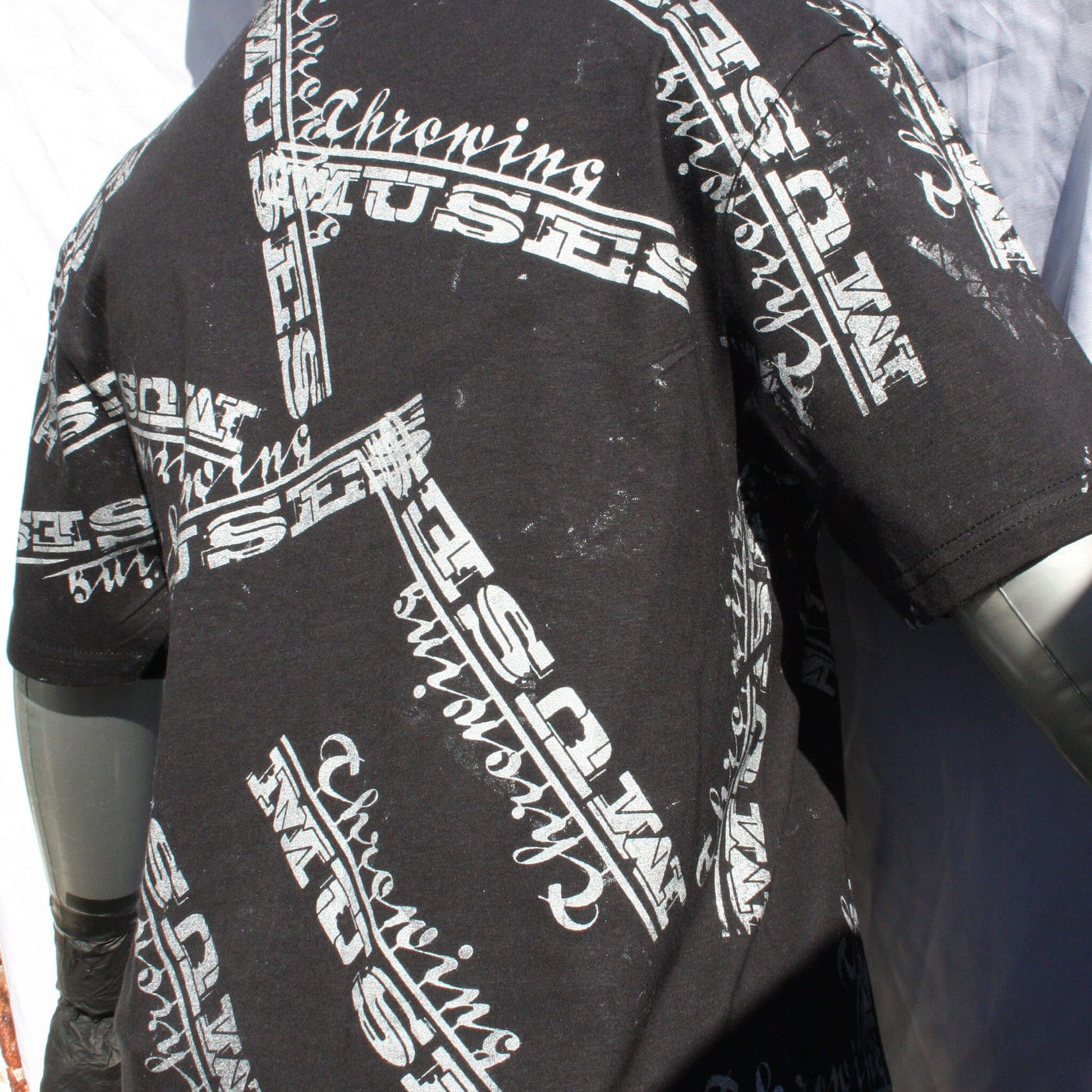 Throwing Muses "University" logo - One of a kind Messy Print T-Shirt by ElRat Designs