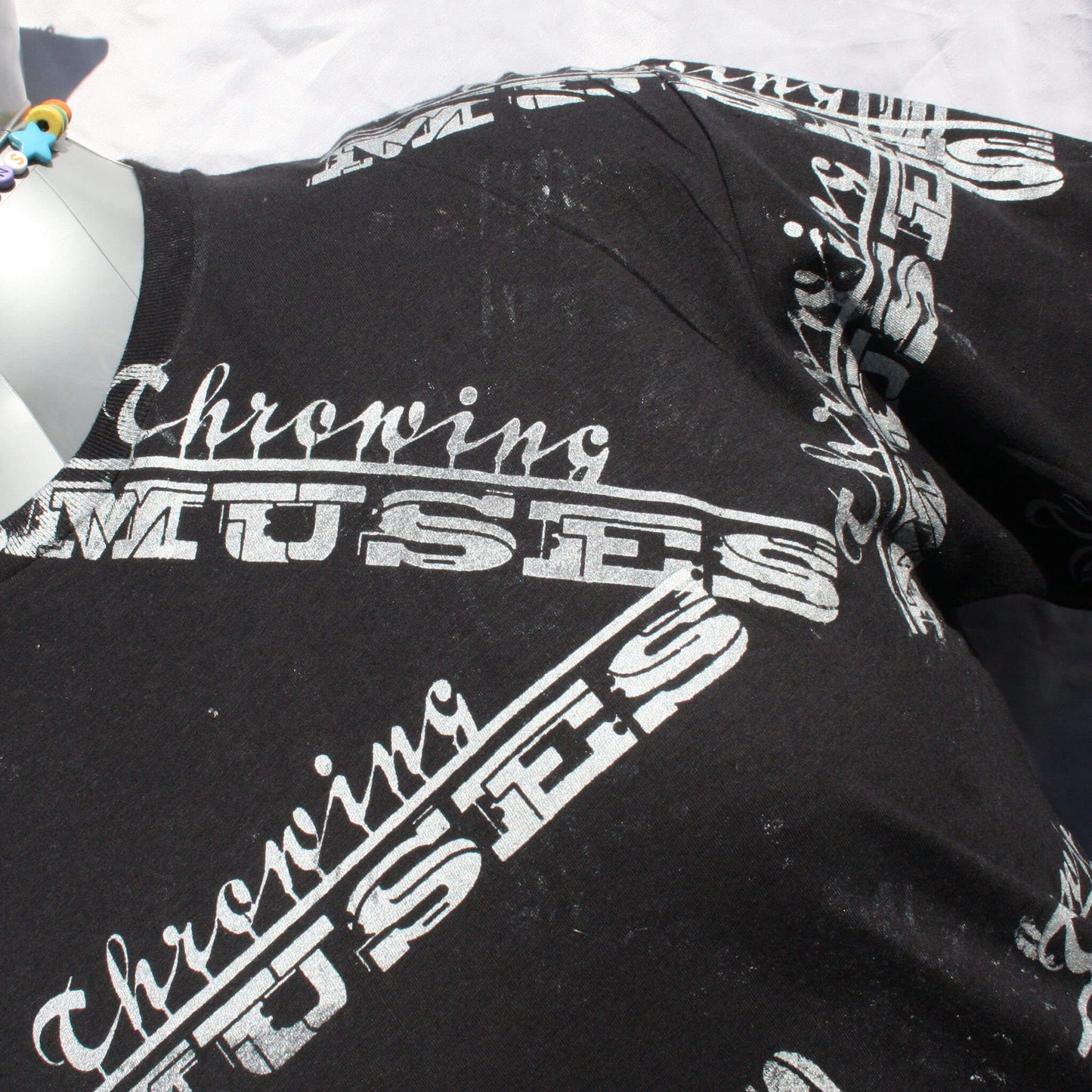 Throwing Muses "University" logo - One of a kind Messy Print T-Shirt by ElRat Designs