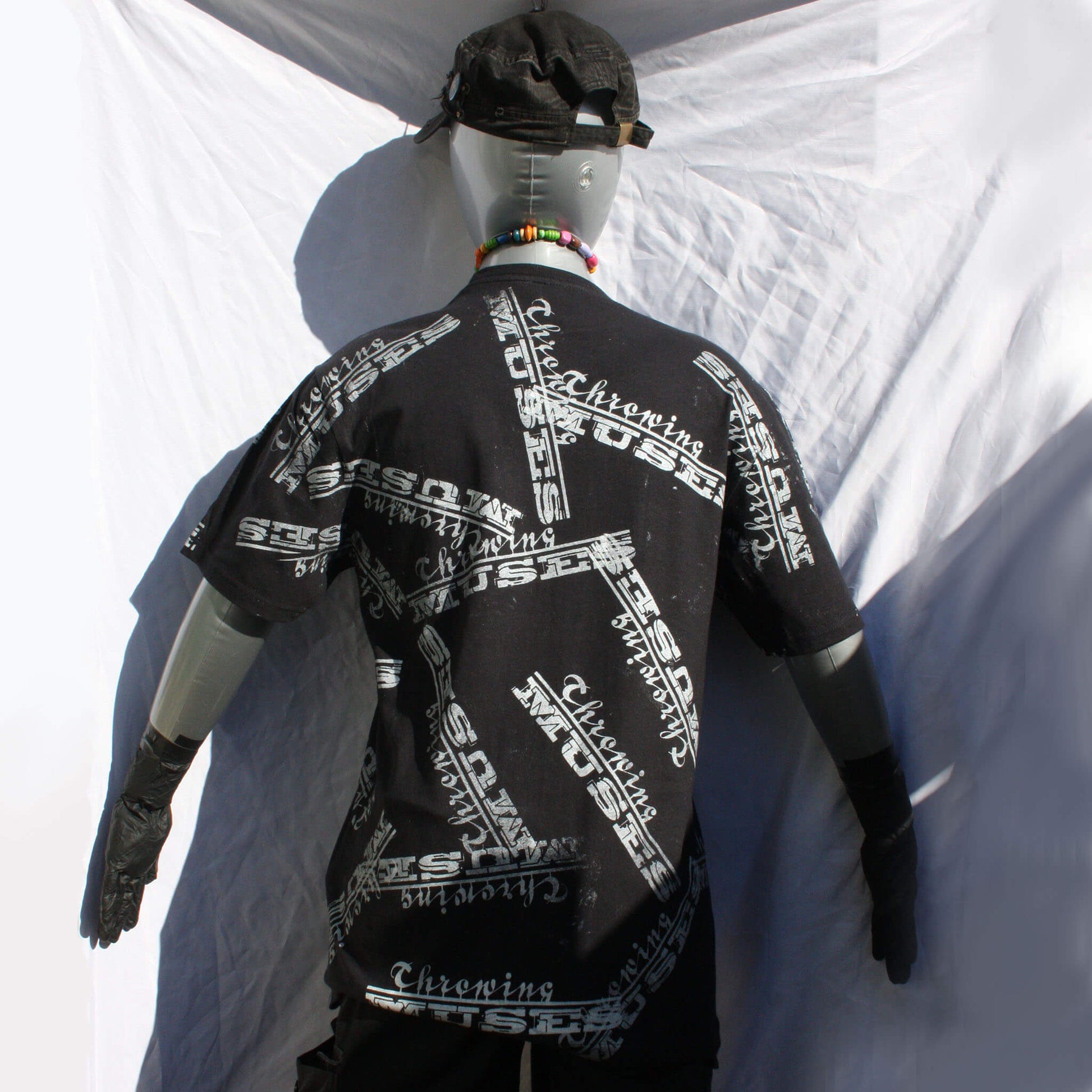 Throwing Muses "University" logo - One of a kind Messy Print T-Shirt by ElRat Designs back