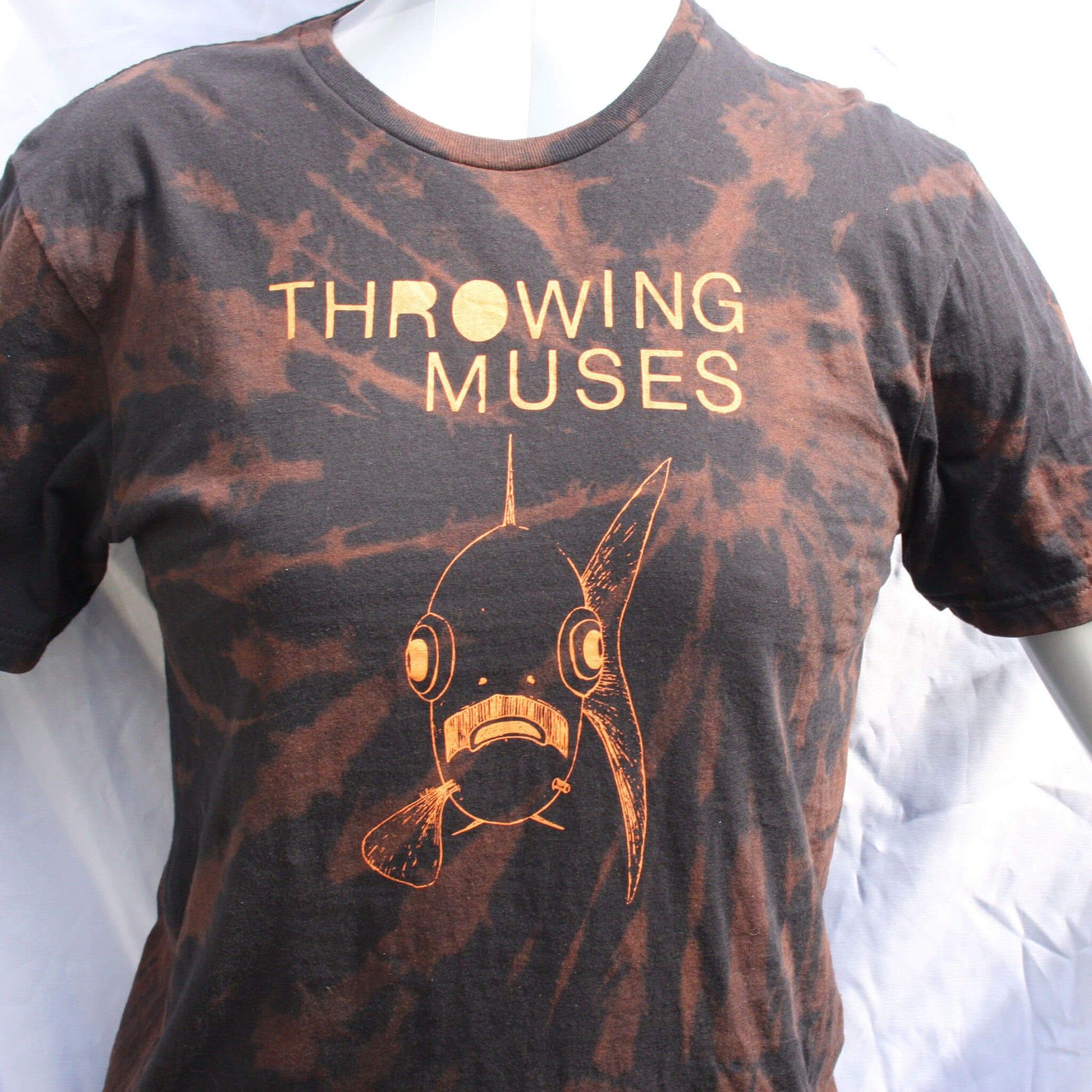Throwing Muses 'Bywater' fish tee - Medium ONE OFF Reverse Tie-Dye (#5) ***MISPRINT***