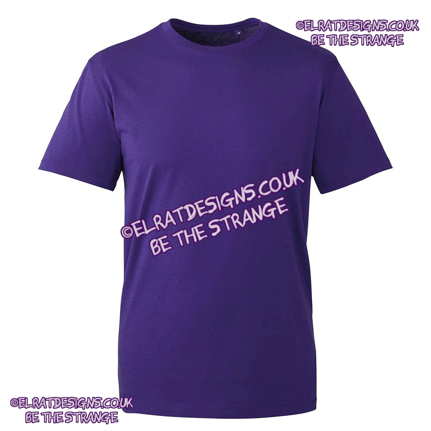 AM10 Blank Anthem 100% organic cotton T-shirt, 100% cotton fabric, showcasing a classic, comfortable fit for custom prints or personal designs. (AM10_purple_ft)