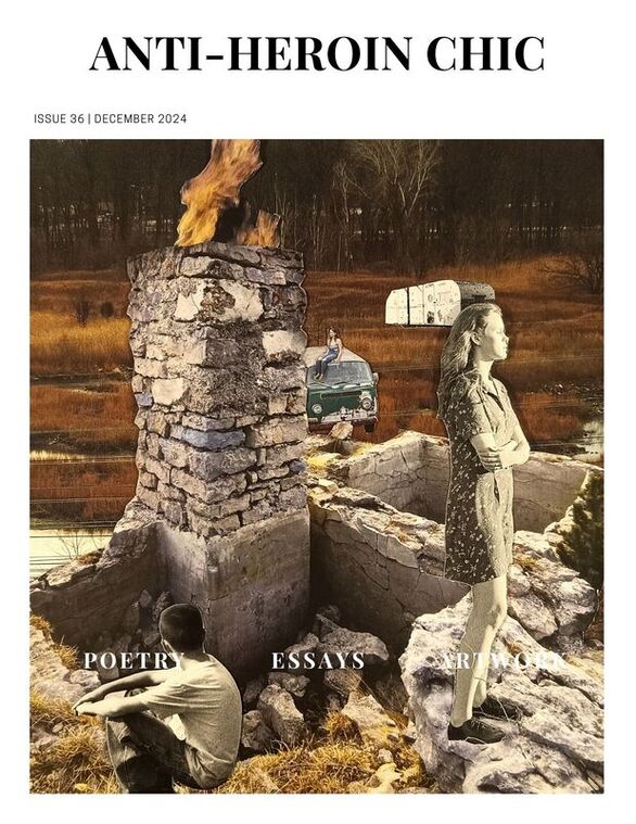 anti heroin chic issue 36, December 2024. Cover Art: "Chosen Family" by James Diaz, featuring a picture by ElRat
