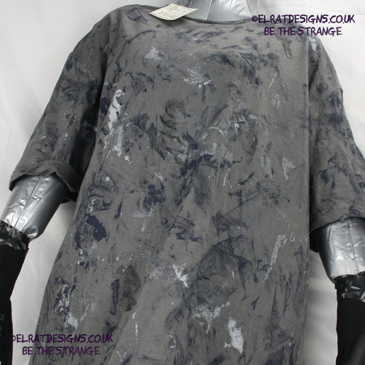 Messy Artist - One of a kind, Charcoal "Monochrome Edition" Hand inked T-Shirt by ElRat Designs. Eco Friendly, using what would have been waste ink, to create a beautifully unique T-Shirt. Only at elratdesigns.co.uk