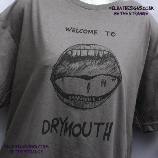 ElRat Designs Leonard the spiral alien, or sea monster design on a screen-printed t-shirt, Aphantasia drawing - elratdesigns.co.uk