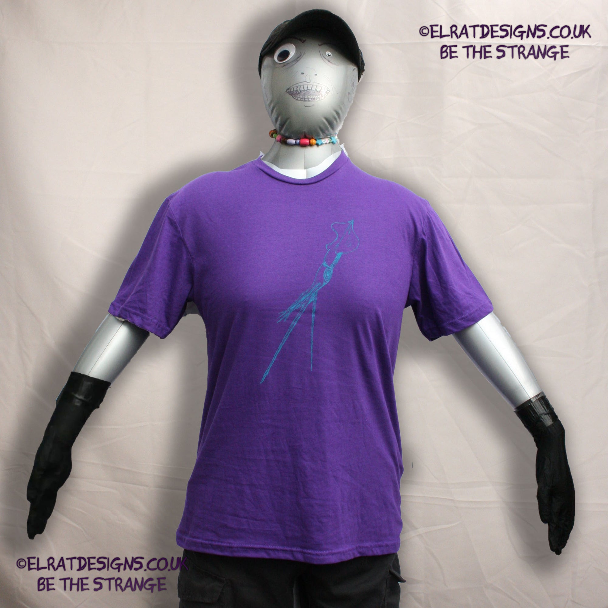 ElRat Designs hand-drawn whiplash squid design, cephalopods are cool! hand pulled screen print with eco friendly water based ink. elratdesigns.co.uk