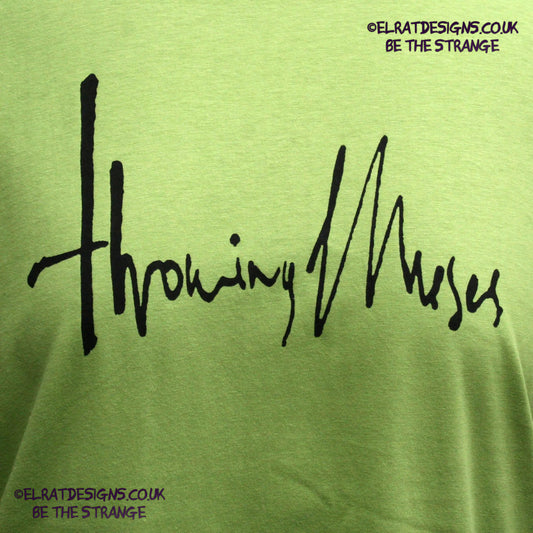 Throwing Muses 1986 logo, original Kristin Hersh handwritten logo, hand printed T-Shirt - ElRat Designs - elratdesigns.co.uk - hero