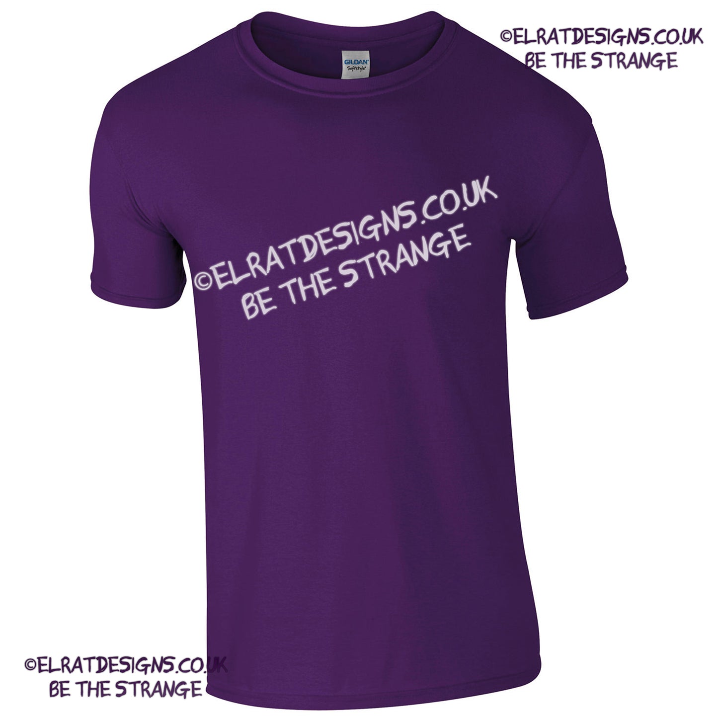 GD001 - Blank Gildan Softstyle purple T-shirt, 100% cotton fabric - ElRat Designs - elratdesigns.co.uk (gd001_purple_ft2)