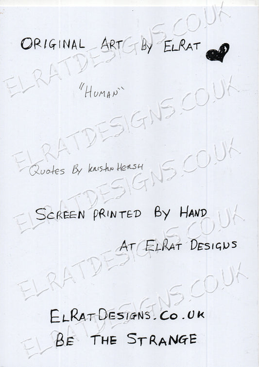"Human" by ElRat, Original Art screen print