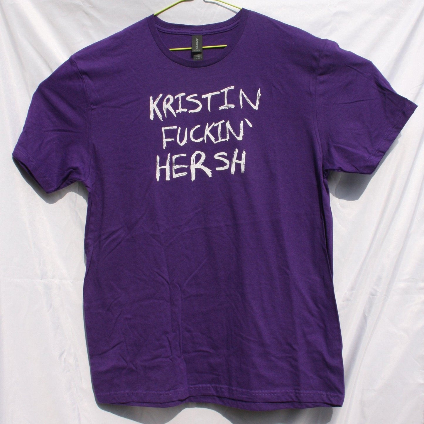 KFH 'Kristin F****n' Hersh' graffiti style screen printed t-shirt, black with bold, sharpie drawn lettering design