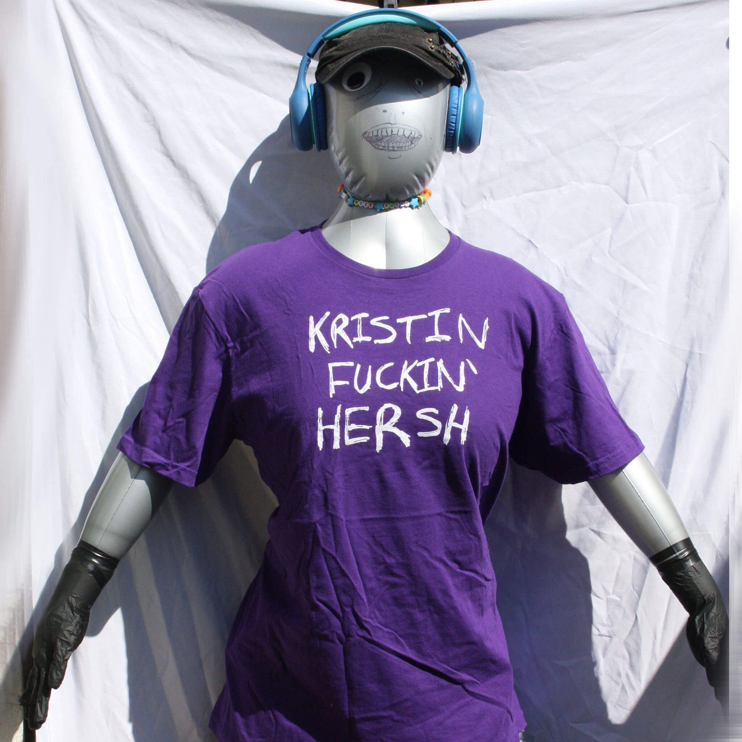 KFH 'Kristin F****n' Hersh' graffiti style screen printed t-shirt, black with bold, sharpie drawn lettering design