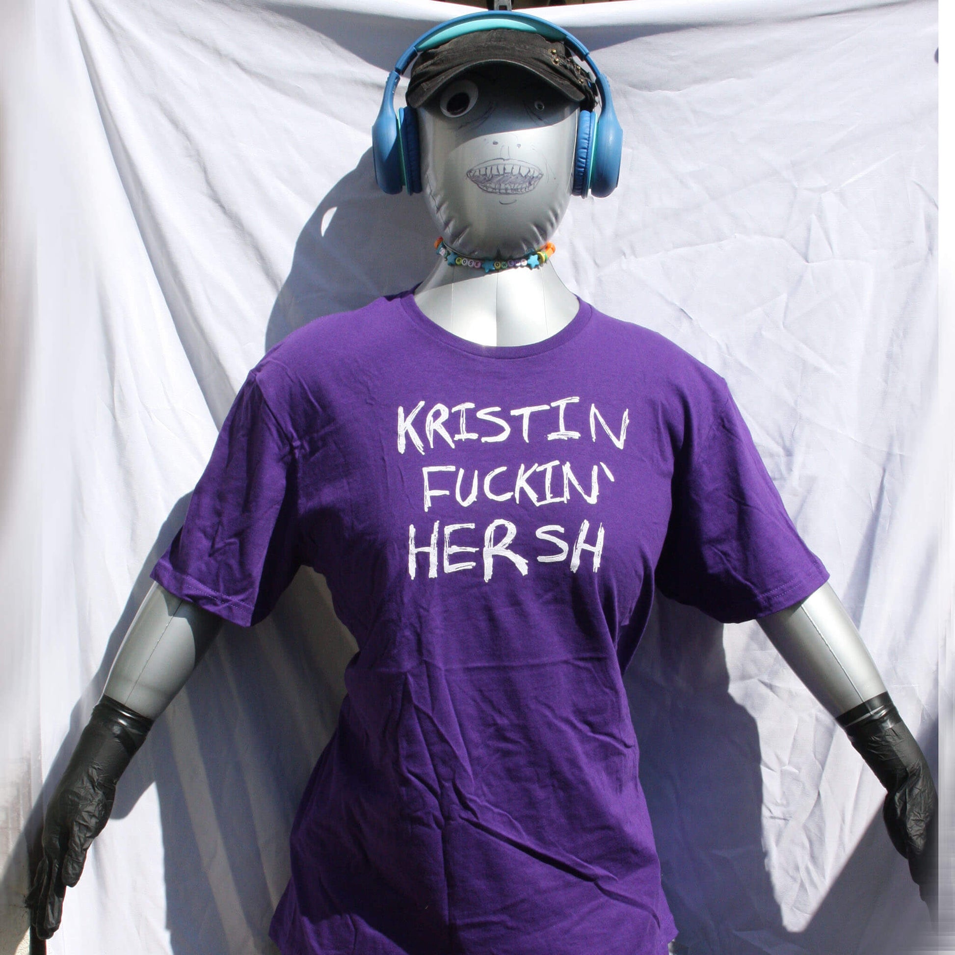 KFH 'Kristin F****n' Hersh' graffiti style screen printed t-shirt, black with bold, sharpie drawn lettering design
