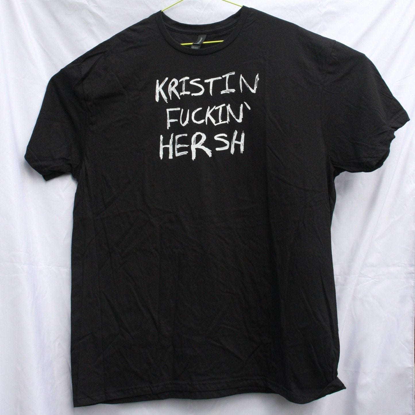 KFH 'Kristin F****n' Hersh' graffiti style screen printed t-shirt, black with bold, sharpie drawn lettering design