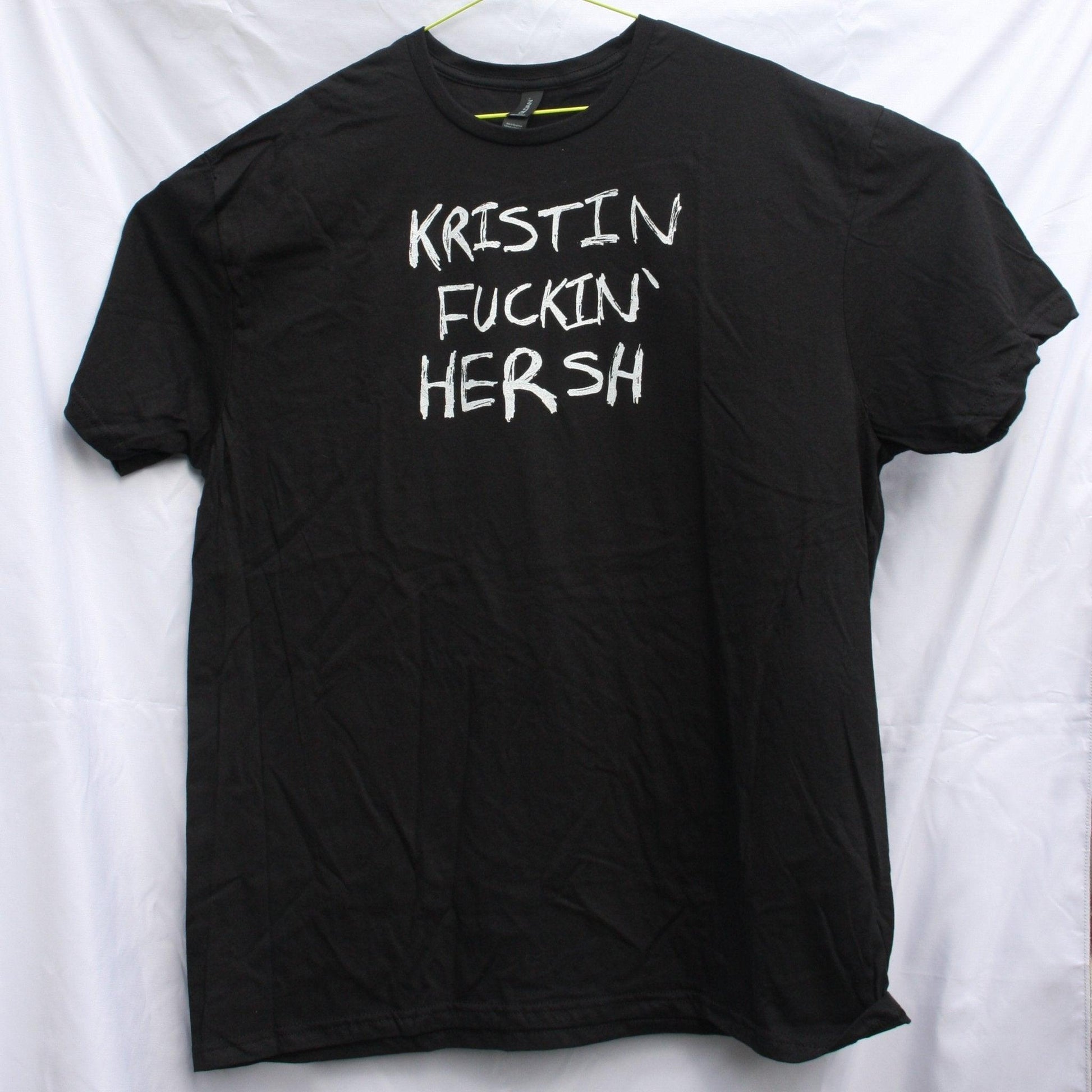 KFH 'Kristin Fn' Hersh' graffiti style screen printed t-shirt, black with bold, sharpie drawn lettering design