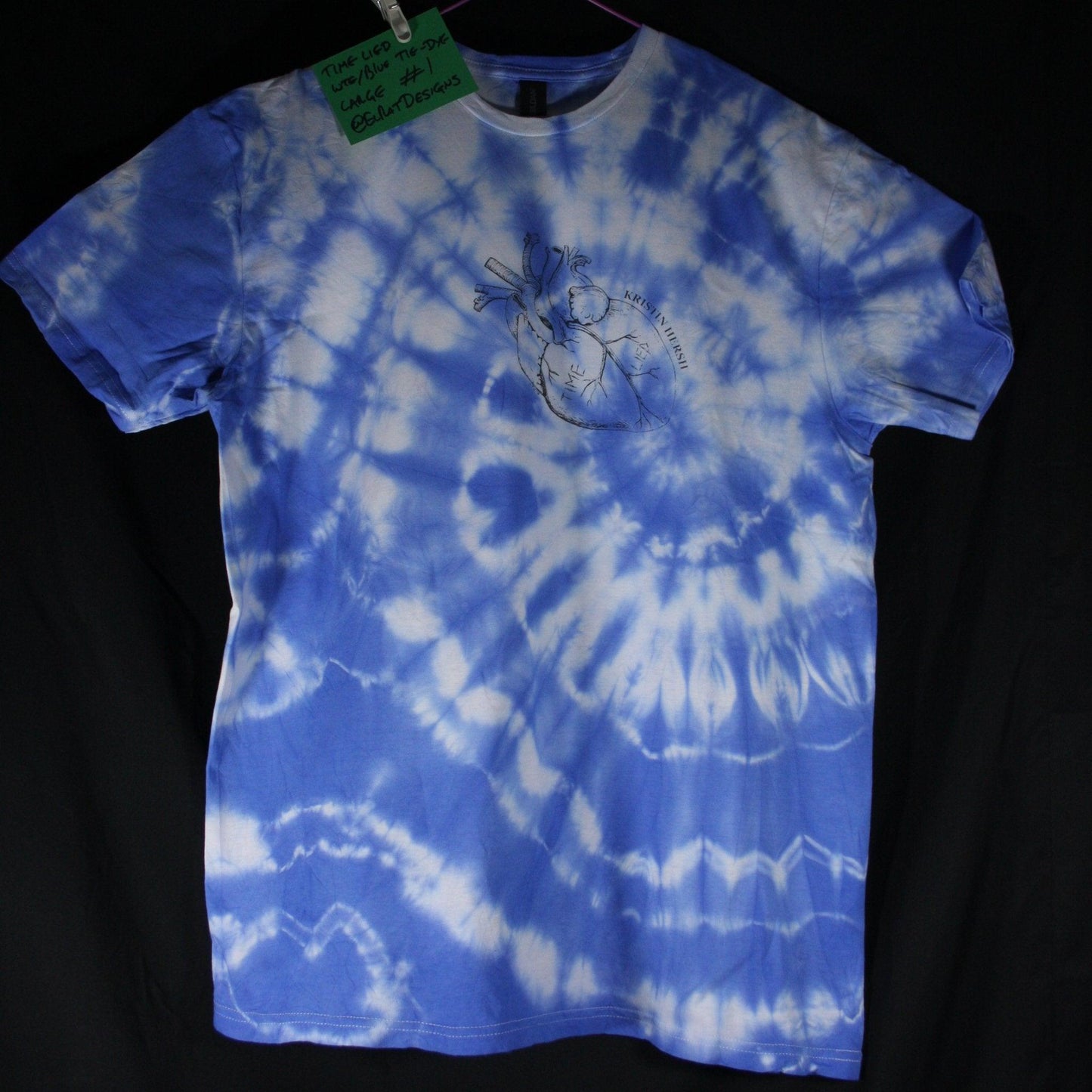 Kristin Hersh, 'Time Lied' anatomical heart tee - White/Blue Tie-Dye T-Shirt ***MISPRINT*** - ElRatDesigns - T Shirt