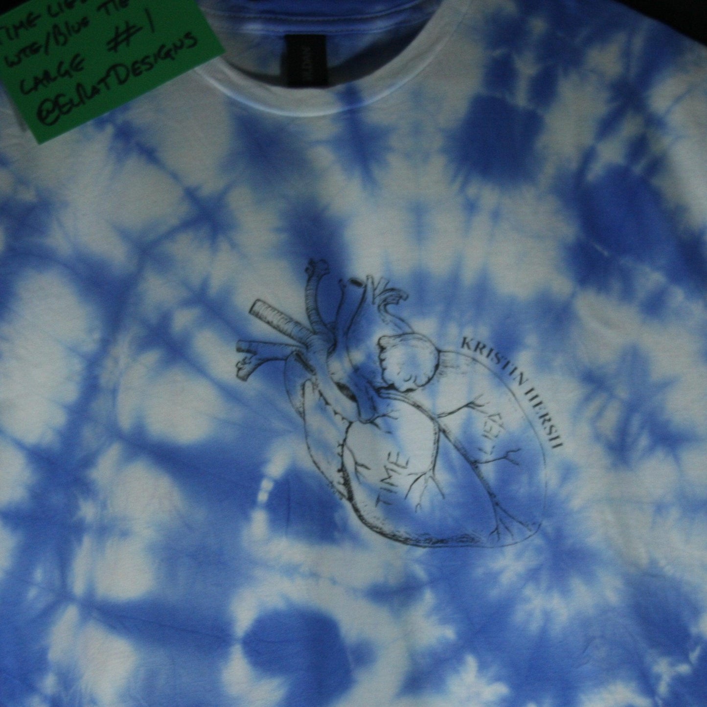 Kristin Hersh, 'Time Lied' anatomical heart tee - White/Blue Tie-Dye T-Shirt ***MISPRINT*** - ElRatDesigns - T Shirt