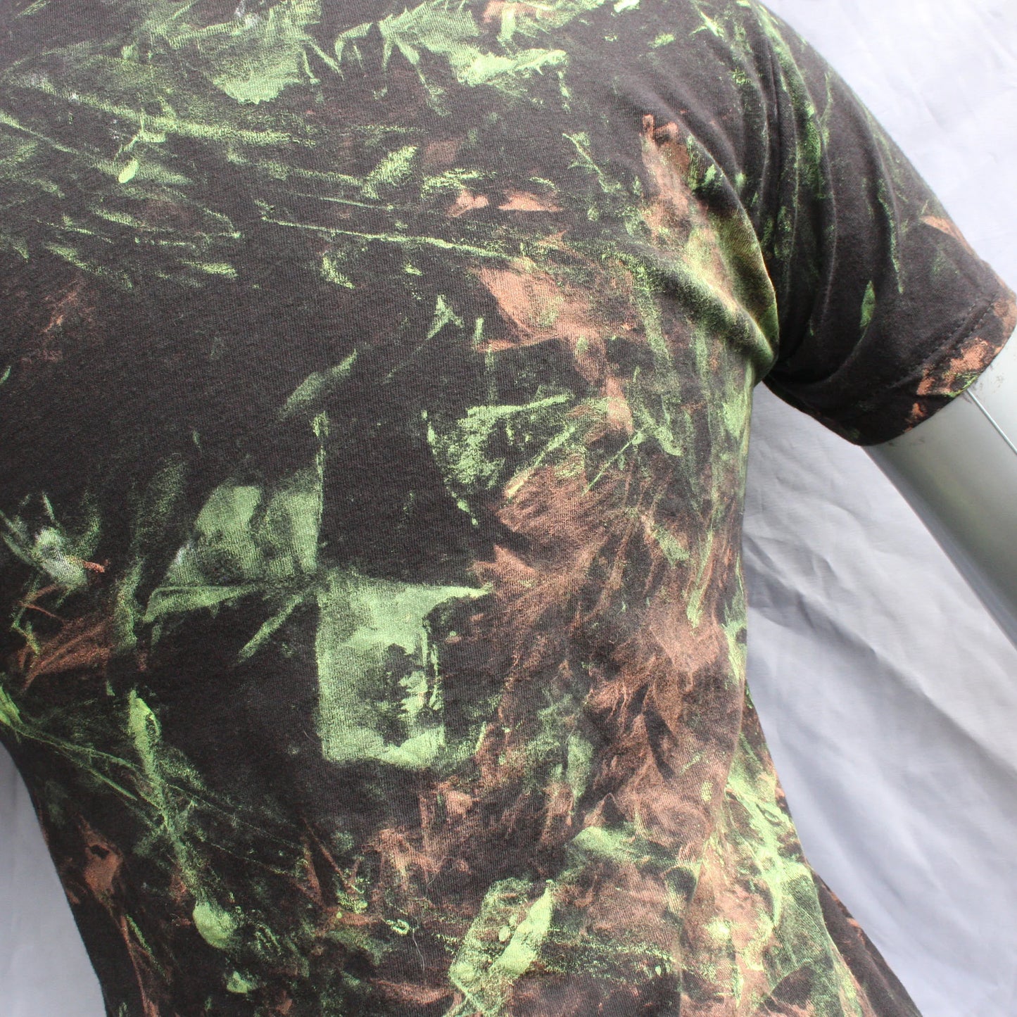 Messy Artist shirt, One of a kind, hand printed art shirt Black/Fluorescent Small MA.BL.S1 | ElRat Designs