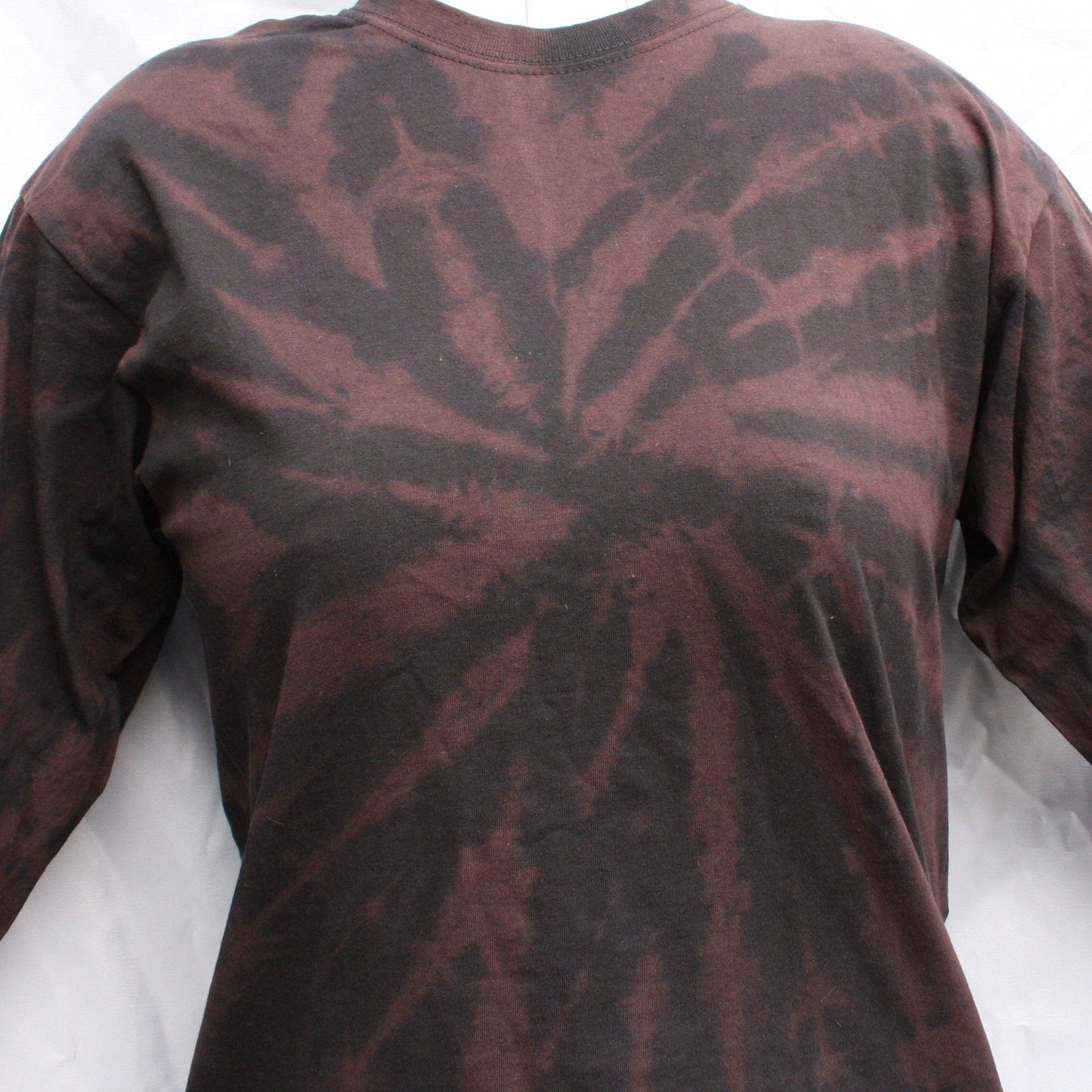 One of a kind Black hand Tied & bleached cotton Long Sleeve shirt, with print of your choice X LARGE - ElRatDesigns - T Shirt