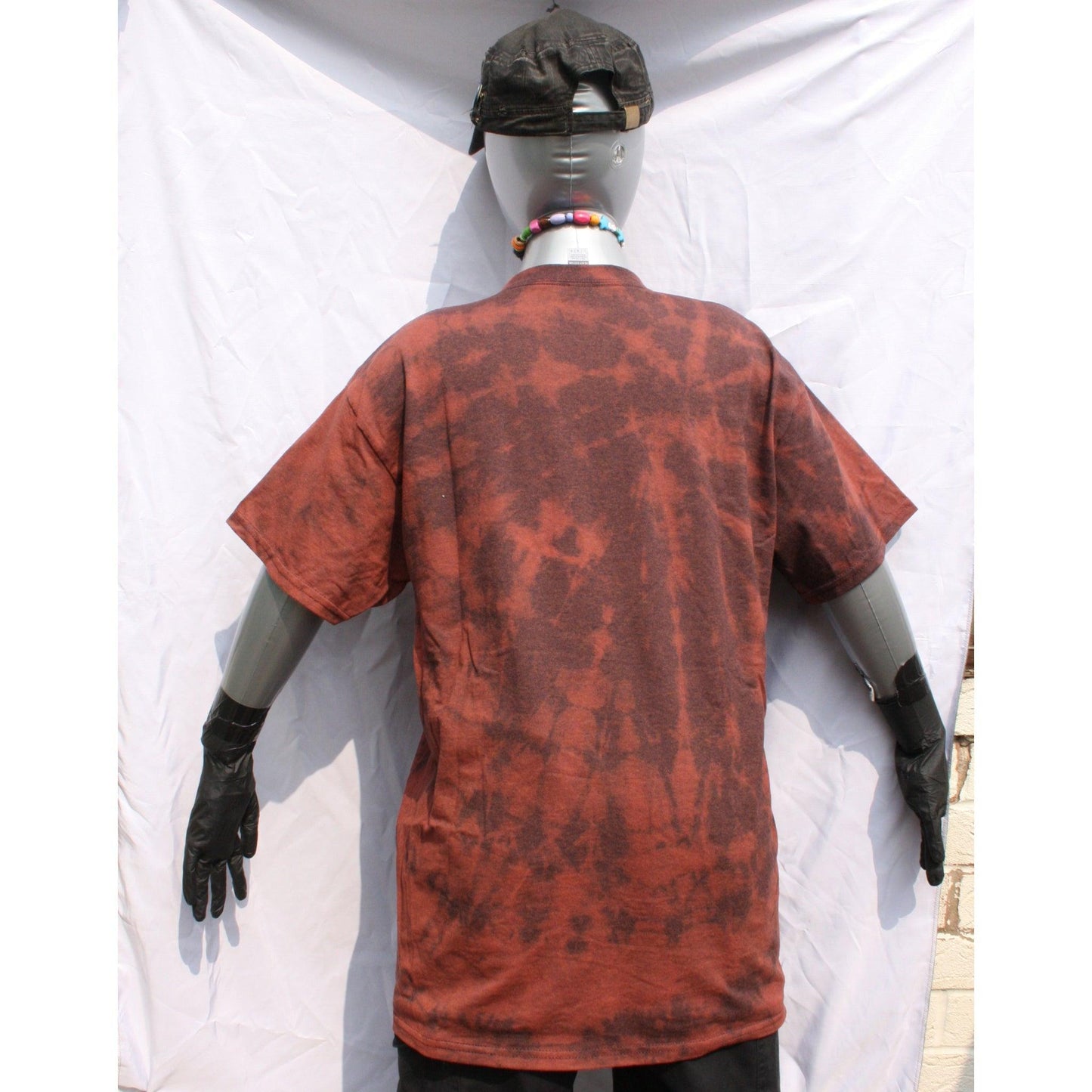 One of a kind Russet hand Tied & bleached shirt, with print of your choice MEDIUM - ElRatDesigns - T Shirt