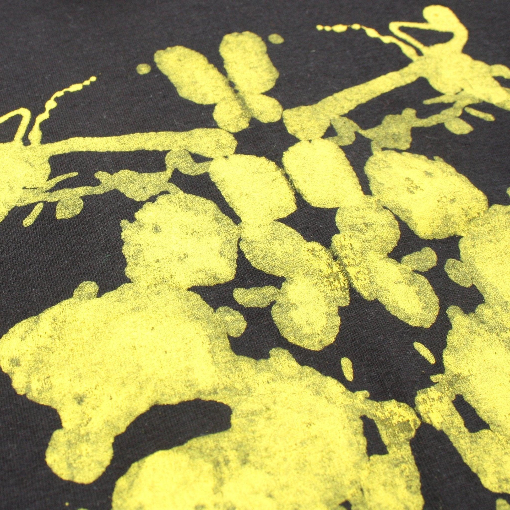 Rorschach, Black cotton T-Shirt with Yellow ink blot - XL #1 (RB Y XL1) - ElRatDesigns - T Shirt