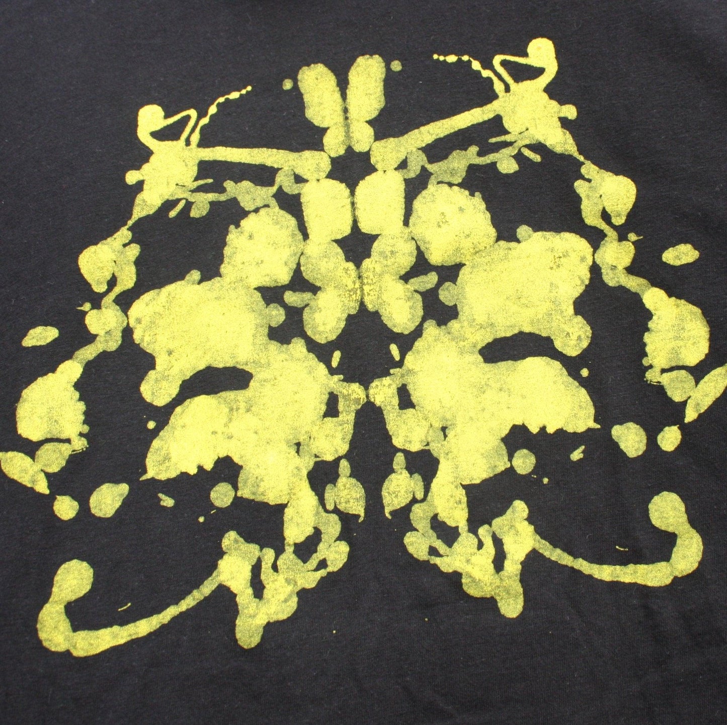 Rorschach, Black cotton T-Shirt with Yellow ink blot - XL #1 (RB Y XL1) - ElRatDesigns - T Shirt