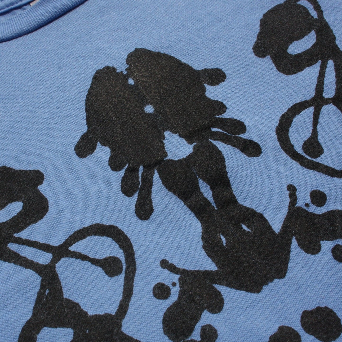 Rorschach, Carolina Blue cotton T-Shirt with Black ink blot - Medium #1 (RCaB B M1) - ElRatDesigns - T Shirt