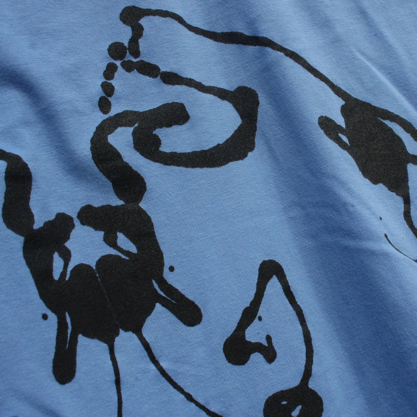 Rorschach, Carolina Blue cotton T-Shirt with Black ink blot - XL #1 (RCaB B XL1) - ElRatDesigns - T Shirt