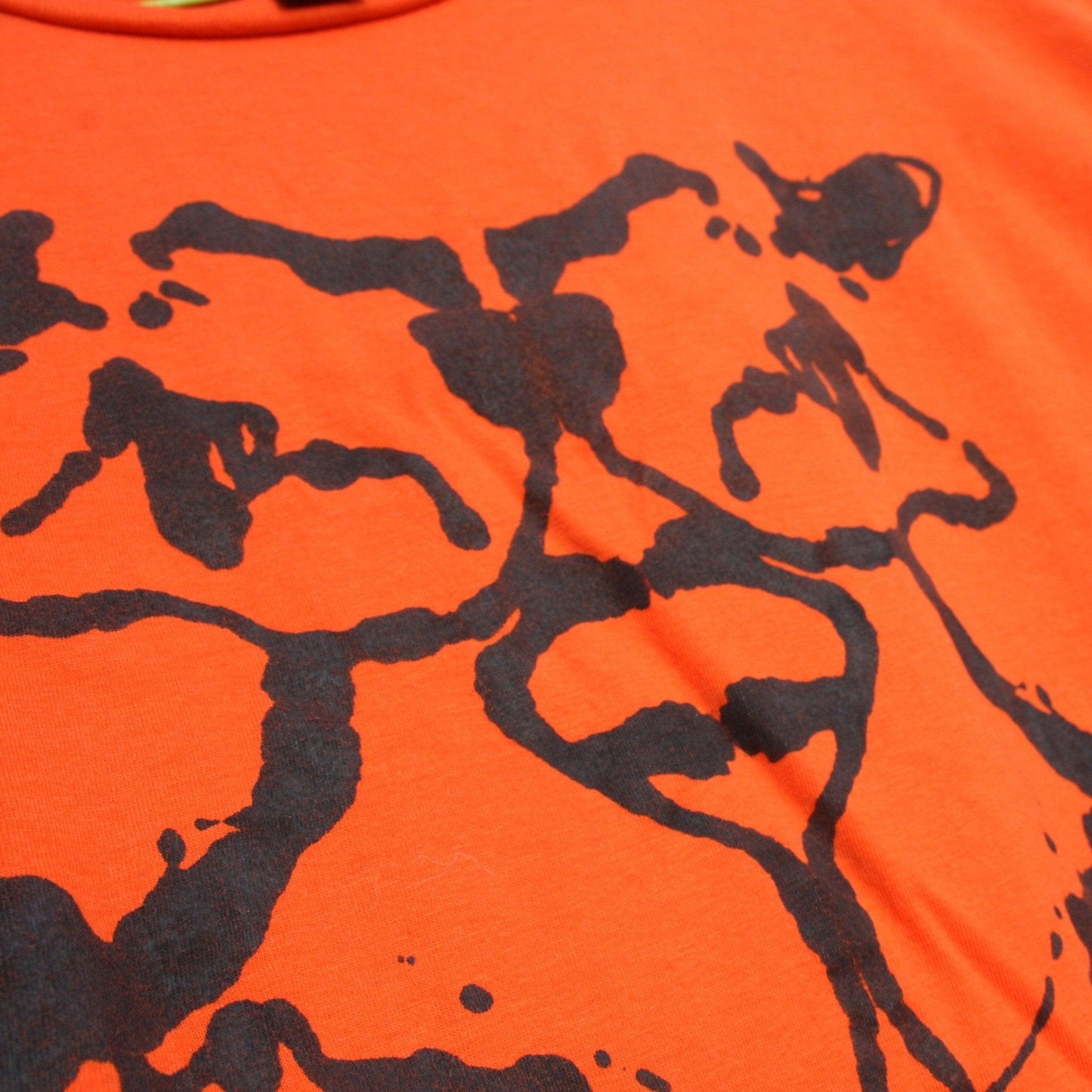 Rorschach, Orange cotton T-Shirt with Black ink blot - XL#1 (RO B XL1) - ElRatDesigns - T Shirt