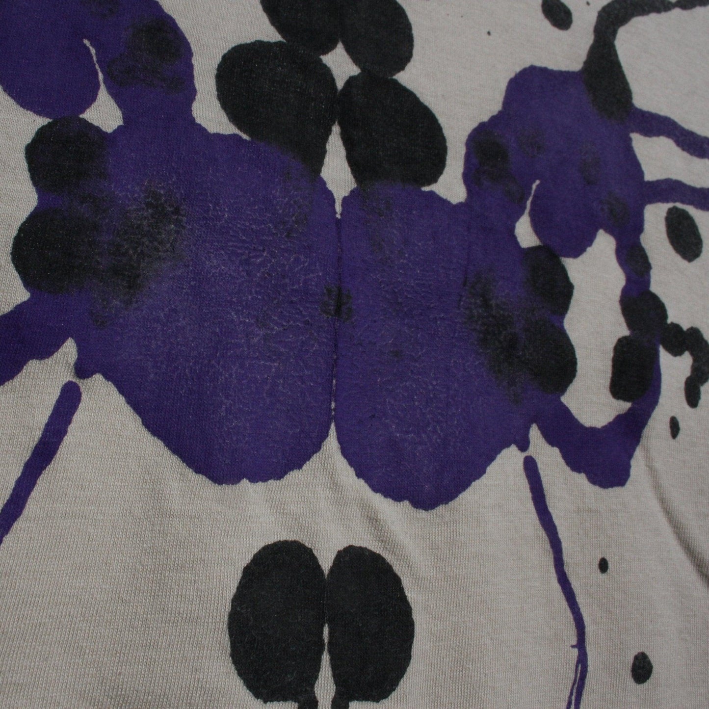 Rorschach, Sand cotton T-Shirt with Black & Purple ink blot - Large #1 (RS BP L1) - ElRatDesigns - T Shirt