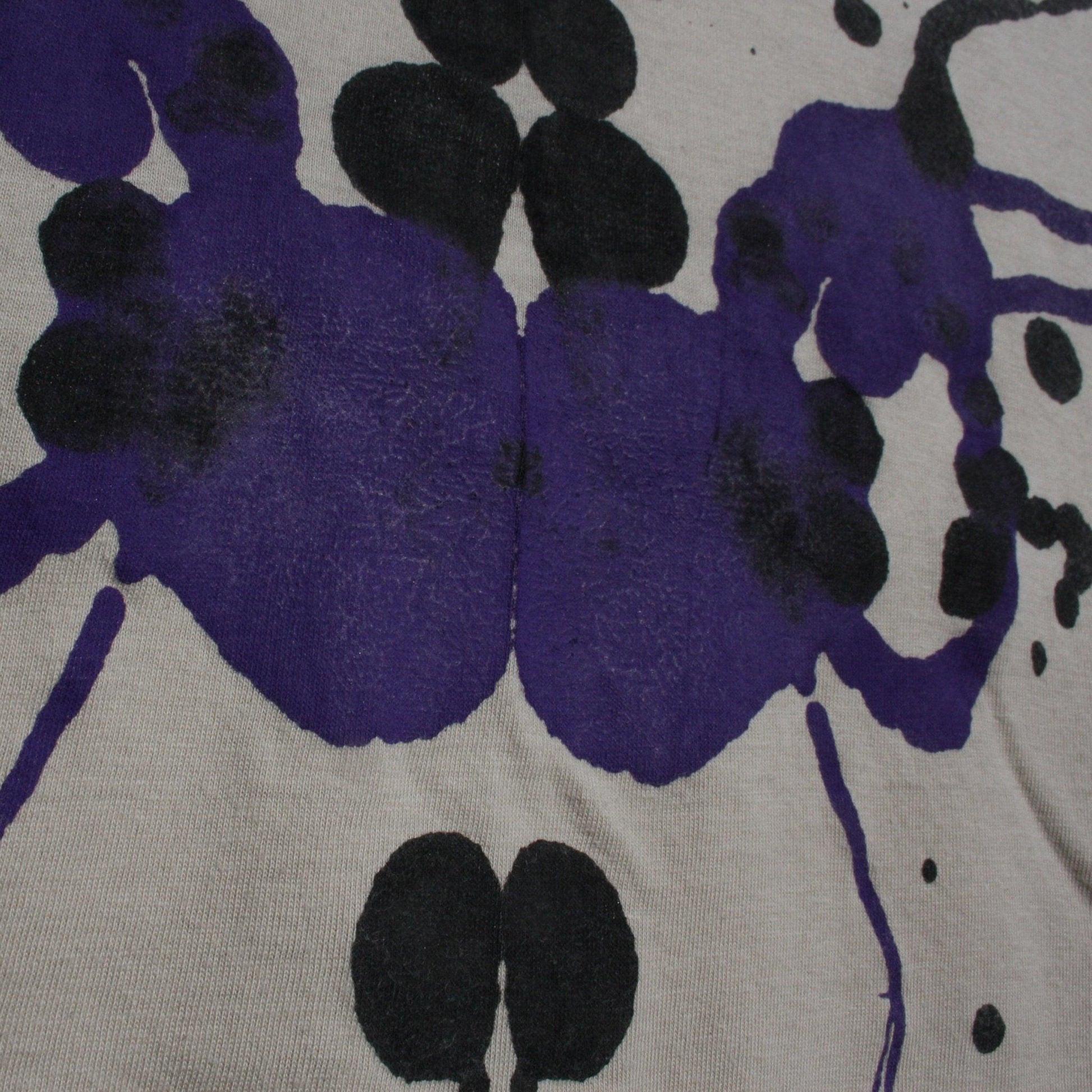 Rorschach, Sand cotton T-Shirt with Black & Purple ink blot - Large #1 (RS BP L1) - ElRatDesigns - T Shirt