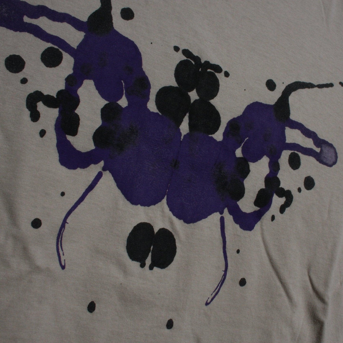 Rorschach, Sand cotton T-Shirt with Black & Purple ink blot - Large #1 (RS BP L1) - ElRatDesigns - T Shirt