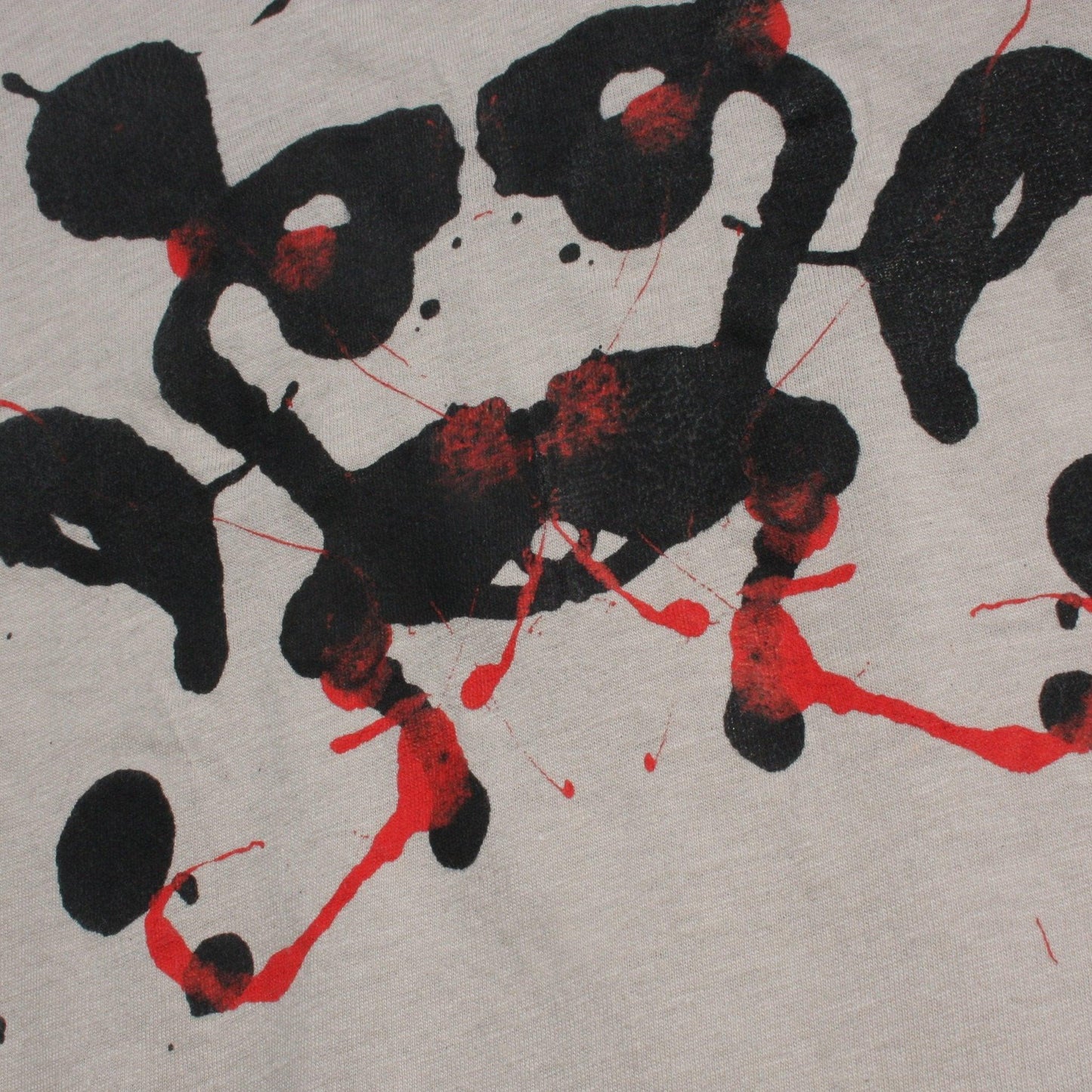 Rorschach, Sand cotton T-Shirt with Black & Red ink blot - Medium (#1 RS BR M1) - ElRatDesigns - T Shirt