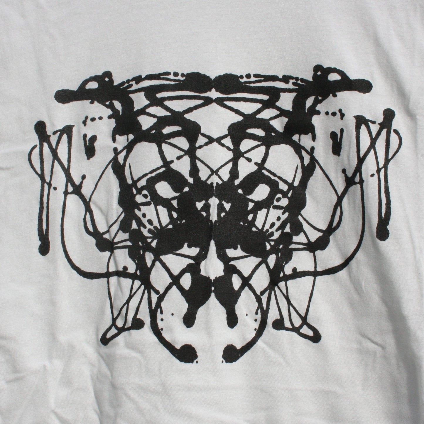 Rorschach, White cotton T-Shirt with Black ink blot - 2XL #1 (RW B 2XL1) - ElRatDesigns - T Shirt