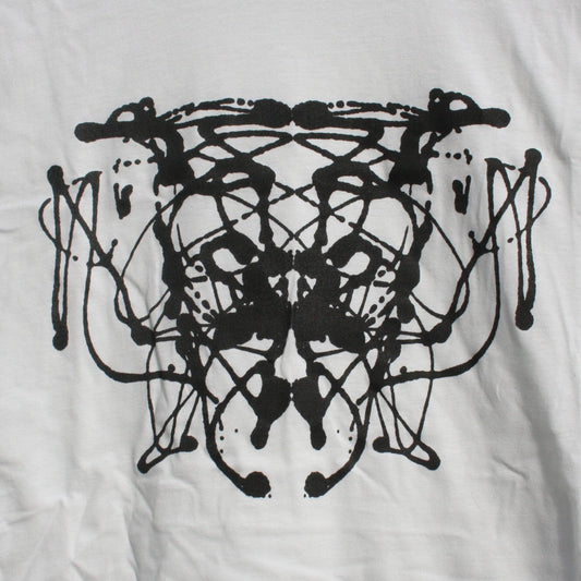 Rorschach, White cotton T-Shirt with Black ink blot - 2XL #1 (RW B 2XL1) - ElRatDesigns - T Shirt
