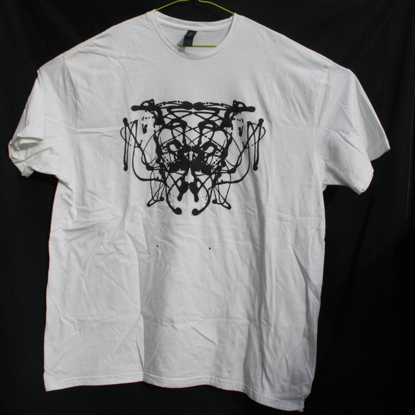Rorschach, White cotton T-Shirt with Black ink blot - 2XL #1 (RW B 2XL1) - ElRatDesigns - T Shirt